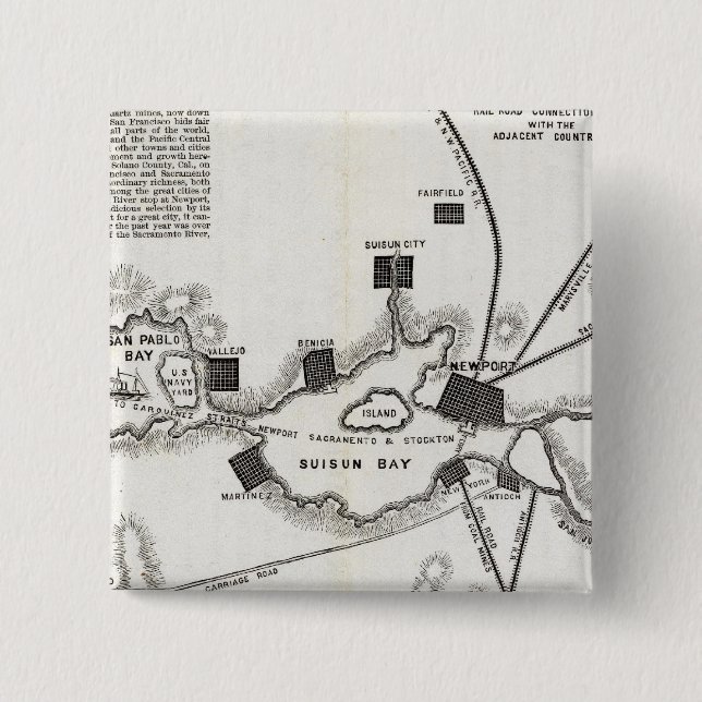 Chapa Cuadrada Mapa de California (Anverso)