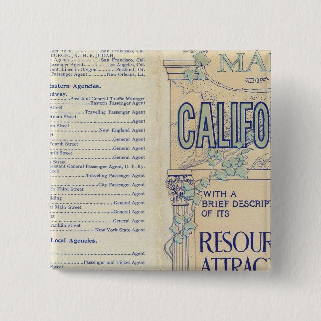 Chapa Cuadrada Mapa de California 2 (Anverso)