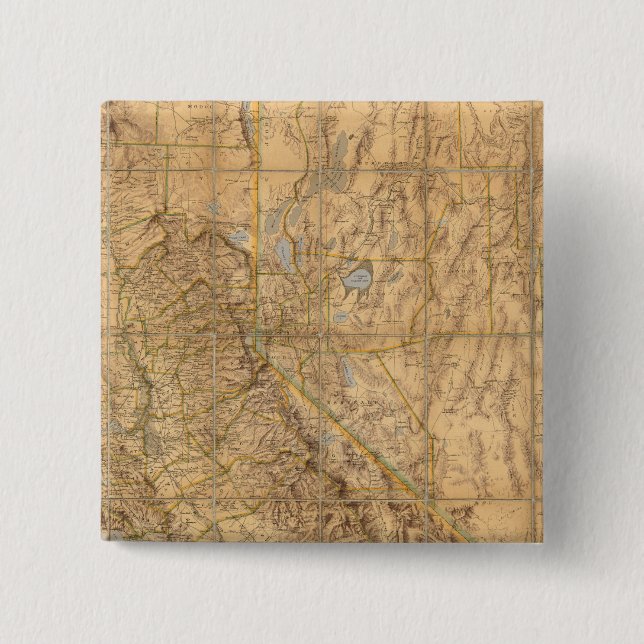 Chapa Cuadrada Mapa De California Y Nevada (Anverso)