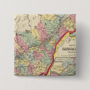 Chapa Cuadrada Mapa De Canadá Este En Los Condados