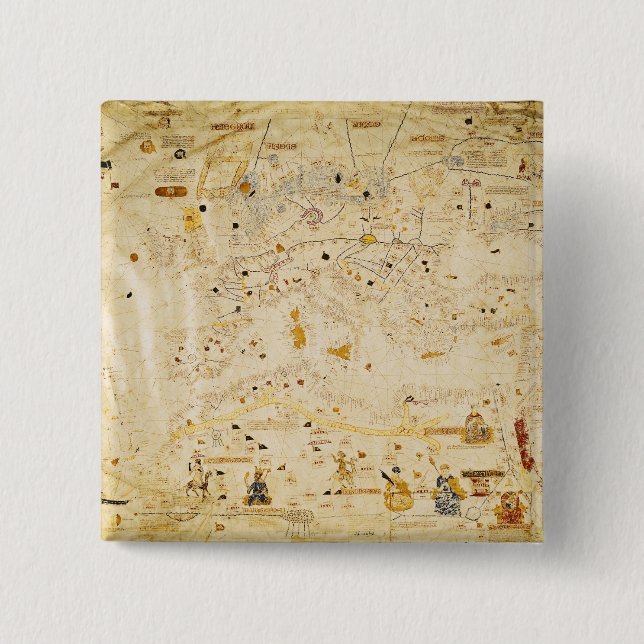 Chapa Cuadrada Mapa de Charles V, mapa de Mecia (Anverso)