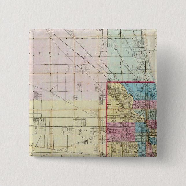 Chapa Cuadrada Mapa de Chicago (Anverso)