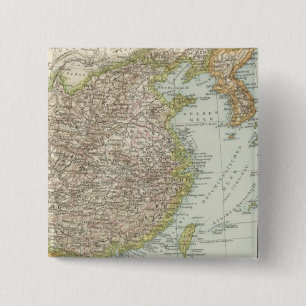 Chapa Cuadrada Mapa de China y Japón