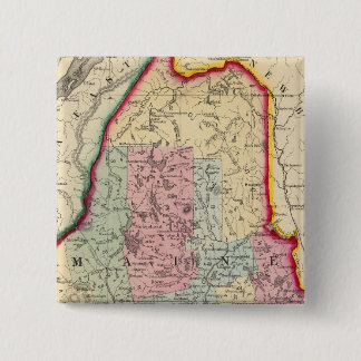 Chapa Cuadrada Mapa De Condado Del Estado De Maine