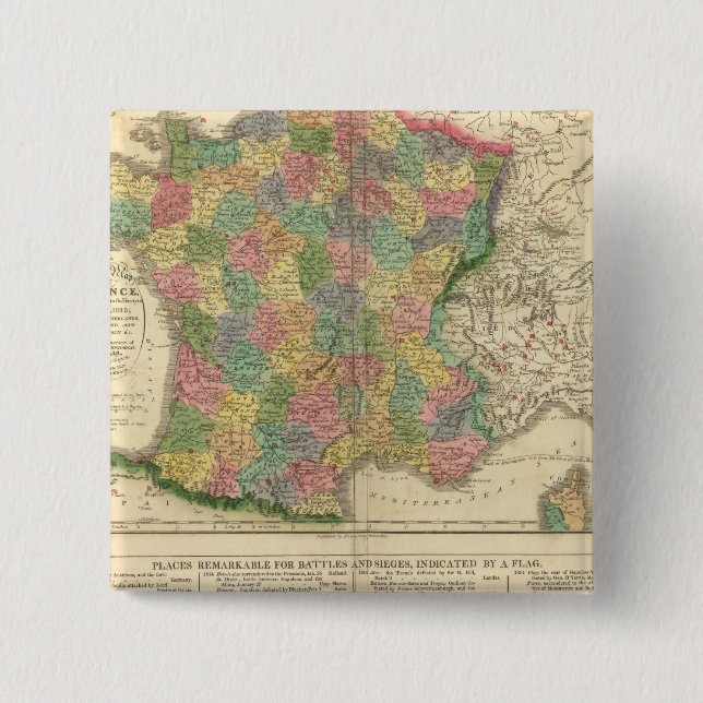 Chapa Cuadrada Mapa de Crónica de Francia (Anverso)