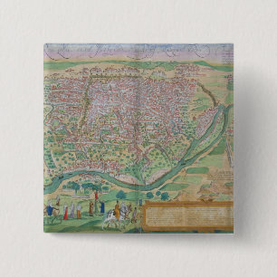 Chapa Cuadrada Mapa de El Cairo, de 'Civitates Orbis Terrarum' po