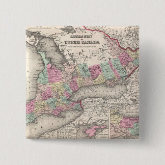Chapa Cuadrada Mapa de época de Ontario (1857)