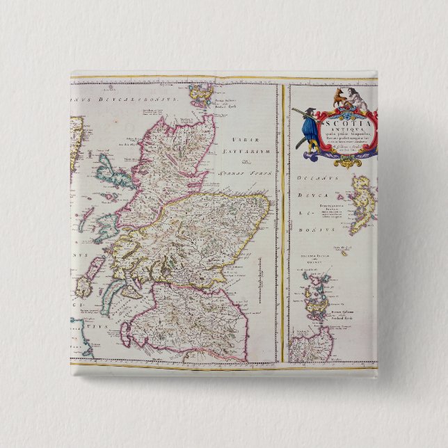 Chapa Cuadrada Mapa de Escocia, c.1700 (Anverso)