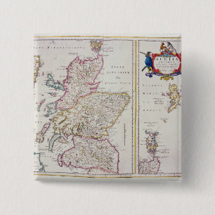 Chapa Cuadrada Mapa de Escocia, c.1700