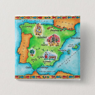 Chapa Cuadrada Mapa de España