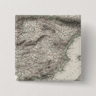 Chapa Cuadrada Mapa de España y Portugal de Stieler