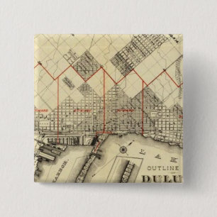 Chapa Cuadrada Mapa de esquema de Duluth y los suburbios