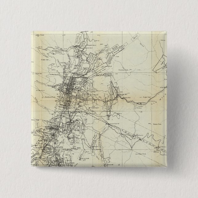 Chapa Cuadrada Mapa de esquema del distrito de Washoe (Anverso)