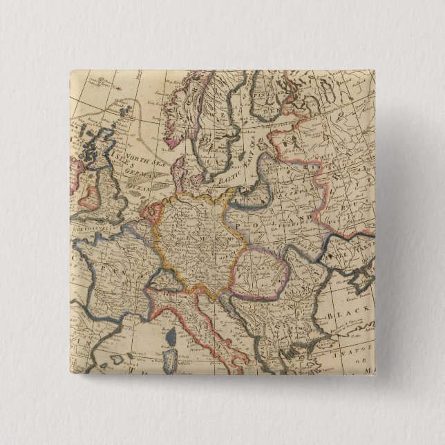 Chapa Cuadrada Mapa de Europa (Anverso)