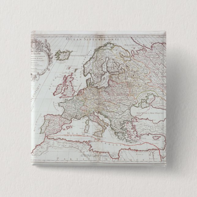 Chapa Cuadrada Mapa de Europa 7 (Anverso)