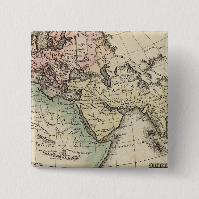 Chapa Cuadrada mapa de Europa, África del Norte y el Sudeste Asiá (Anverso)