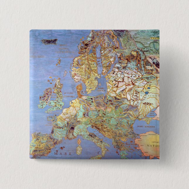 Chapa Cuadrada Mapa de Europa del siglo XVI (Anverso)