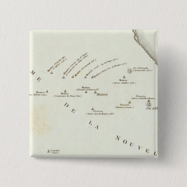 Chapa Cuadrada Mapa de falsa posición en México (Anverso)