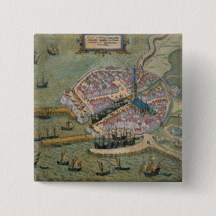 Chapa Cuadrada Mapa de Flissinga, de 'Civitates Orbis Terrarum