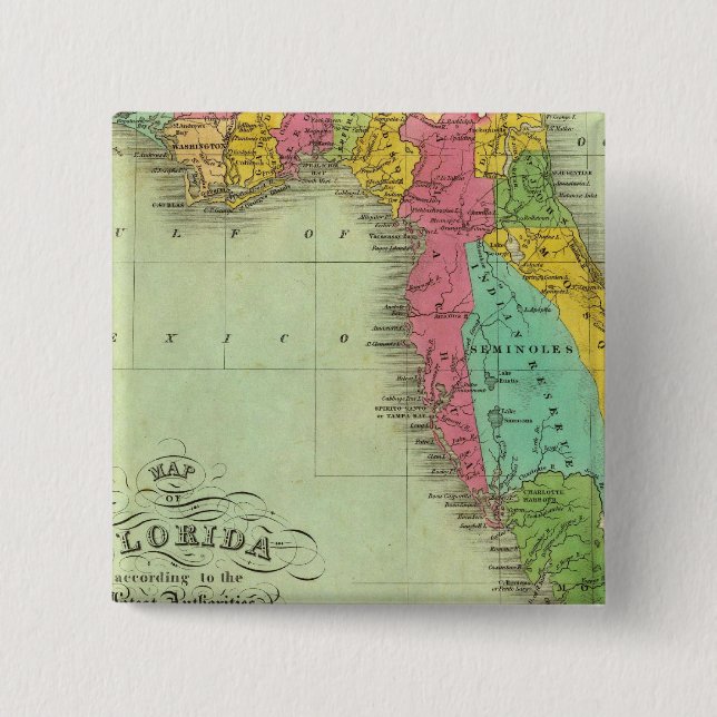 Chapa Cuadrada Mapa de Florida (Anverso)