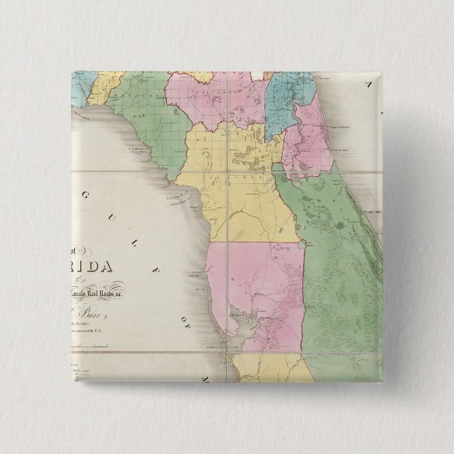 Chapa Cuadrada Mapa de Florida 2 (Anverso)