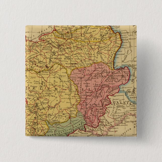 Chapa Cuadrada Mapa de Gaul (Anverso)