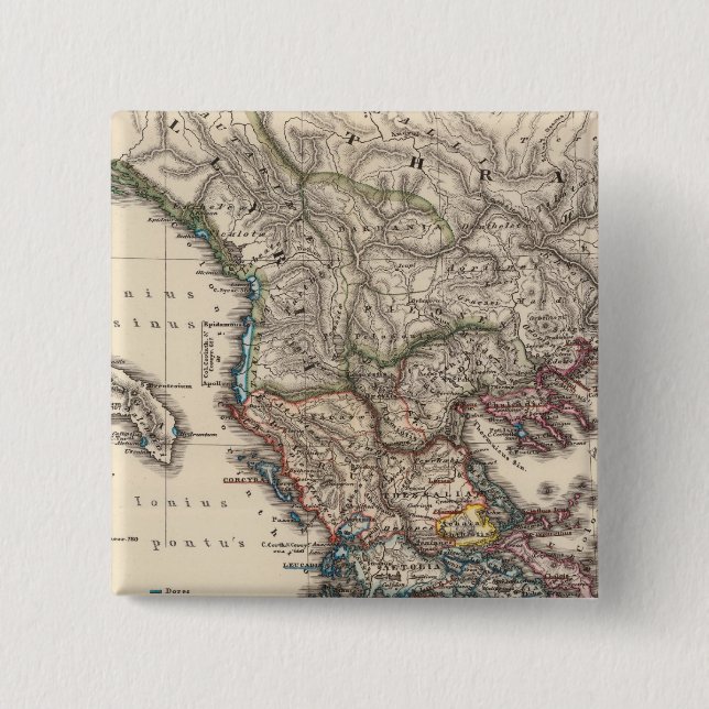 Chapa Cuadrada Mapa de Grecia, Macedonia, Eritrea (Anverso)