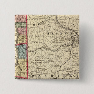 Chapa Cuadrada Mapa de Hancock, Brooke, Ohio, condados Marshall