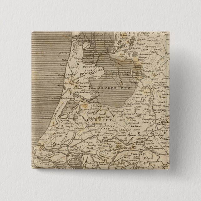 Chapa Cuadrada Mapa de Holanda por Arrowsmith (Anverso)