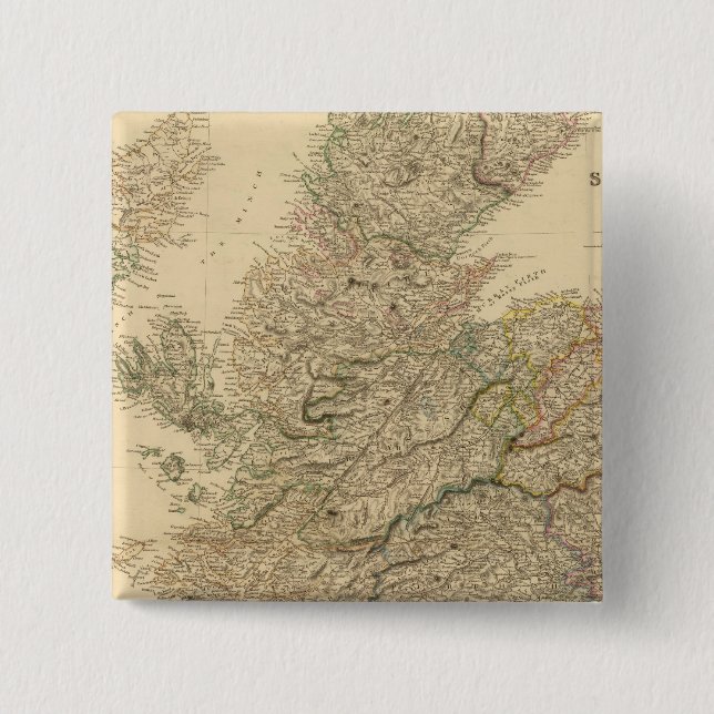 Chapa Cuadrada Mapa de Inglaterra (Anverso)