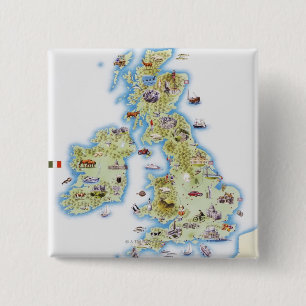 Chapa Cuadrada Mapa de islas británicas