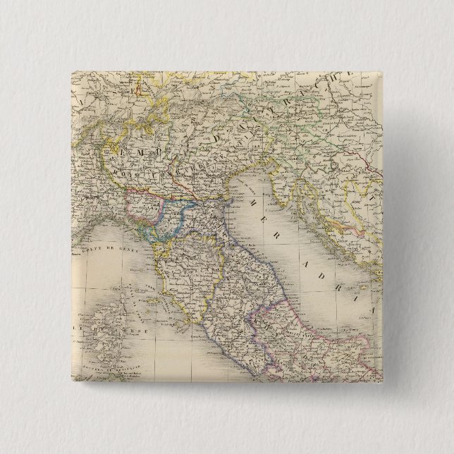 Chapa Cuadrada Mapa de Italia (Anverso)
