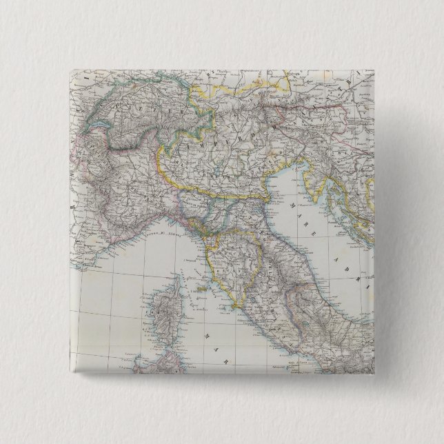 Chapa Cuadrada Mapa de Italia (Anverso)