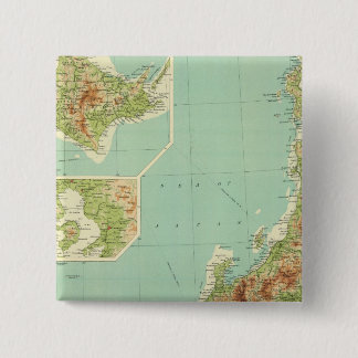 Chapa Cuadrada Mapa de Japón con rutas marítimas
