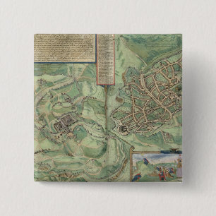 Chapa Cuadrada Mapa de Jerusalén, de 'Civitates Orbis Terrarum