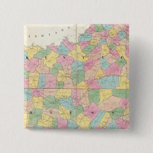 Chapa Cuadrada Mapa de Kentucky y Tennessee