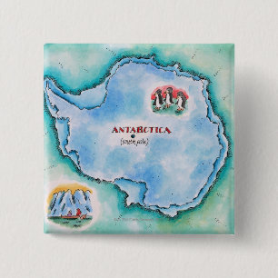 Chapa Cuadrada Mapa de la Antártida