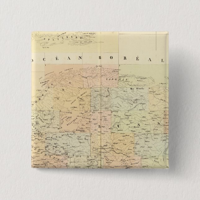 Chapa Cuadrada Mapa de la Asamblea de Europa (Anverso)