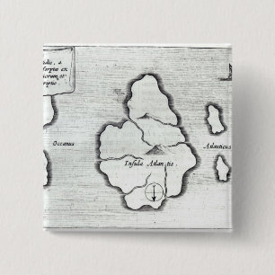 Chapa Cuadrada Mapa de la Atlántida, de 'Mundus Subterraneus