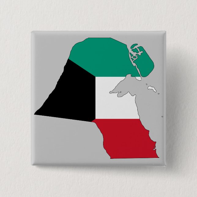 Chapa Cuadrada Mapa de la bandera de Kuwait (Anverso)