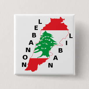 Chapa Cuadrada Mapa de la bandera del Líbano