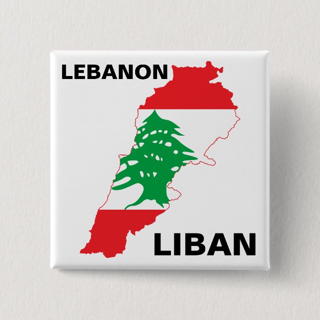 Chapa Cuadrada Mapa de la bandera del Líbano (Anverso)