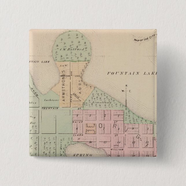 Chapa Cuadrada Mapa de la ciudad de Albert Lea, Minnesota (Anverso)