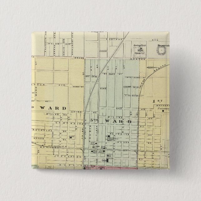 Chapa Cuadrada Mapa de la ciudad de Springfield (Anverso)