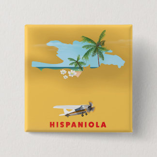 Chapa Cuadrada Mapa de la Española ilustrado.