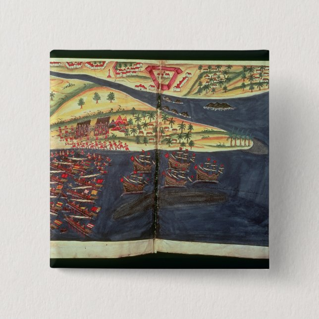 Chapa Cuadrada Mapa de la exploración de Surat (Anverso)