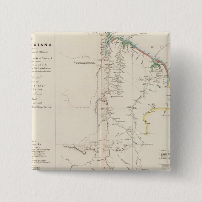 Chapa Cuadrada Mapa de la Guyana Británica (Anverso)