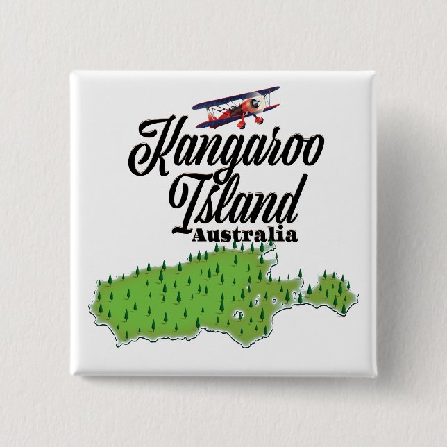 Chapa Cuadrada Mapa de la Isla Canguro Australia (Anverso)