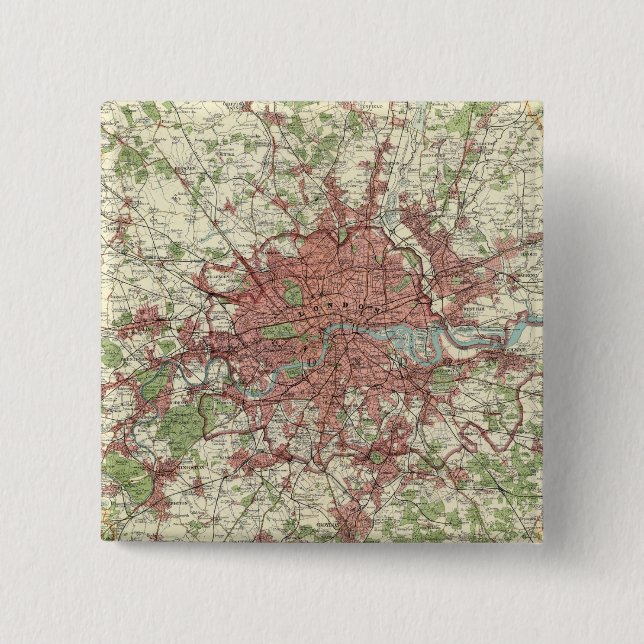 Chapa Cuadrada Mapa de la región de Londres (Anverso)