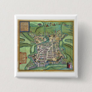 Chapa Cuadrada Mapa de La Rochelle, de 'Civitates Orbis Terrarum